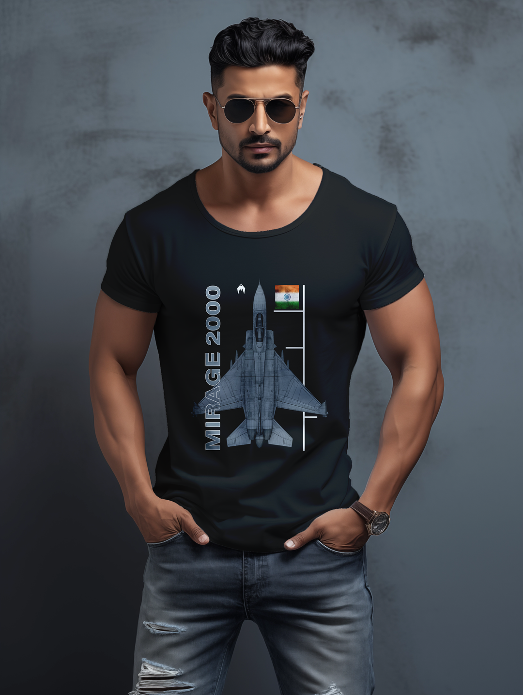 Men's black Mirage 2000C Fighter jet