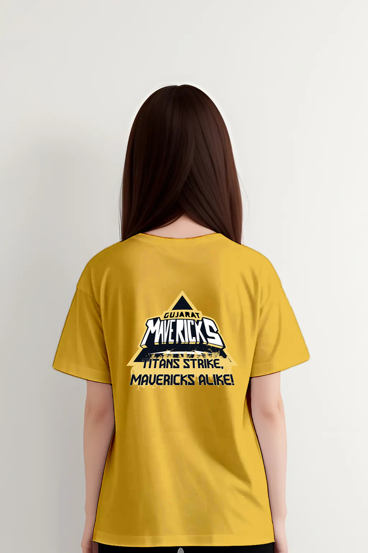 Gujarat Mavericks Unisex Golden Yellow Oversized Tee 240 GSM