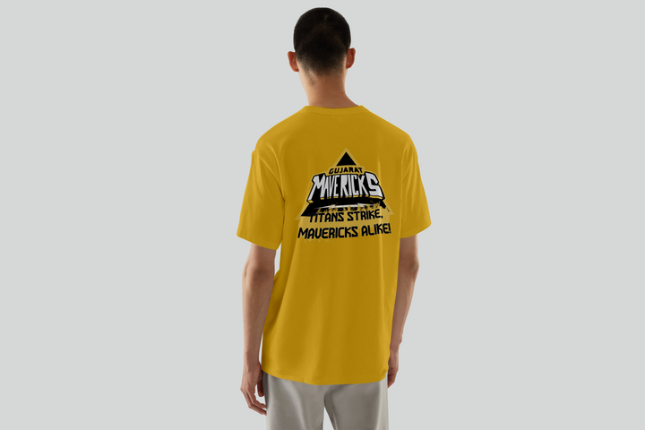 Gujarat Mavericks Unisex Golden Yellow Oversized Tee 240 GSM
