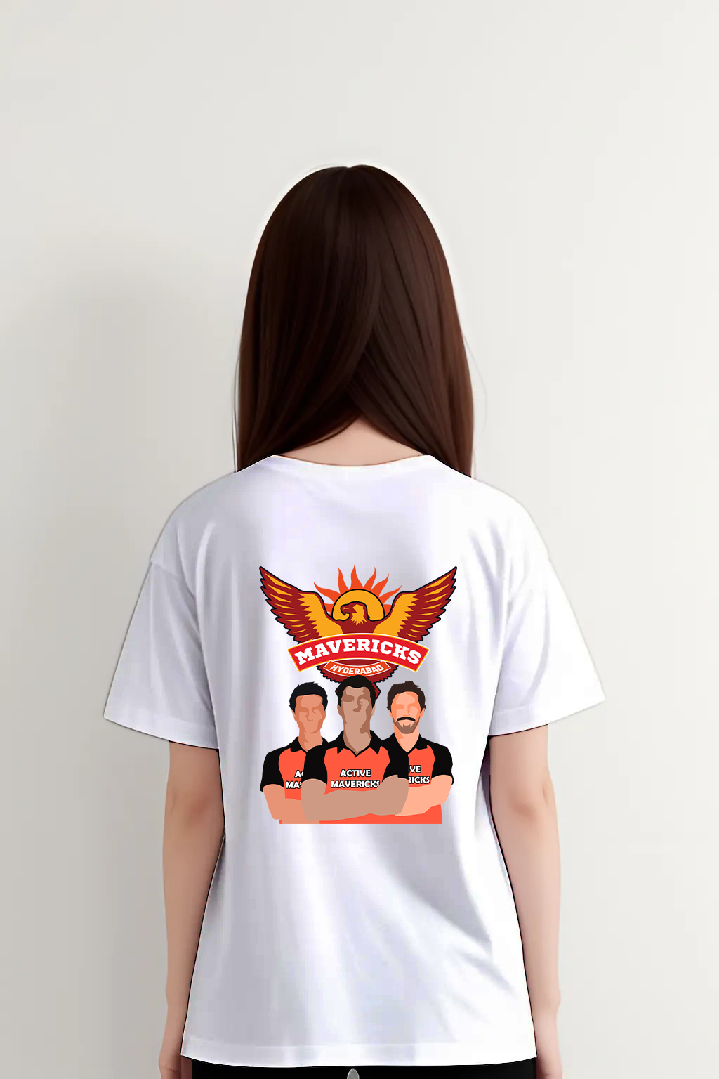 Hyderabad Mavericks Unisex White Oversized Tee 240 GSM
