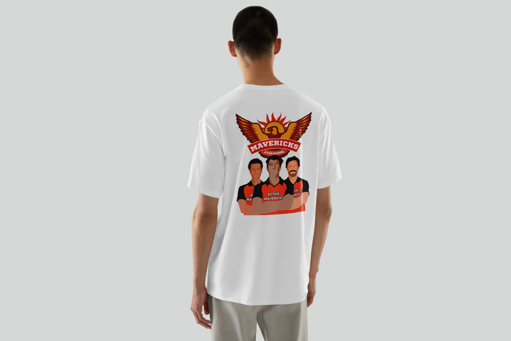 Hyderabad Mavericks Unisex White Oversized Tee 240 GSM