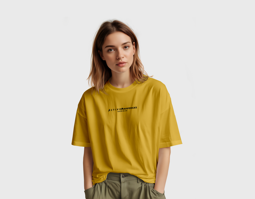 Gujarat Mavericks Unisex Golden Yellow Oversized Tee 240 GSM