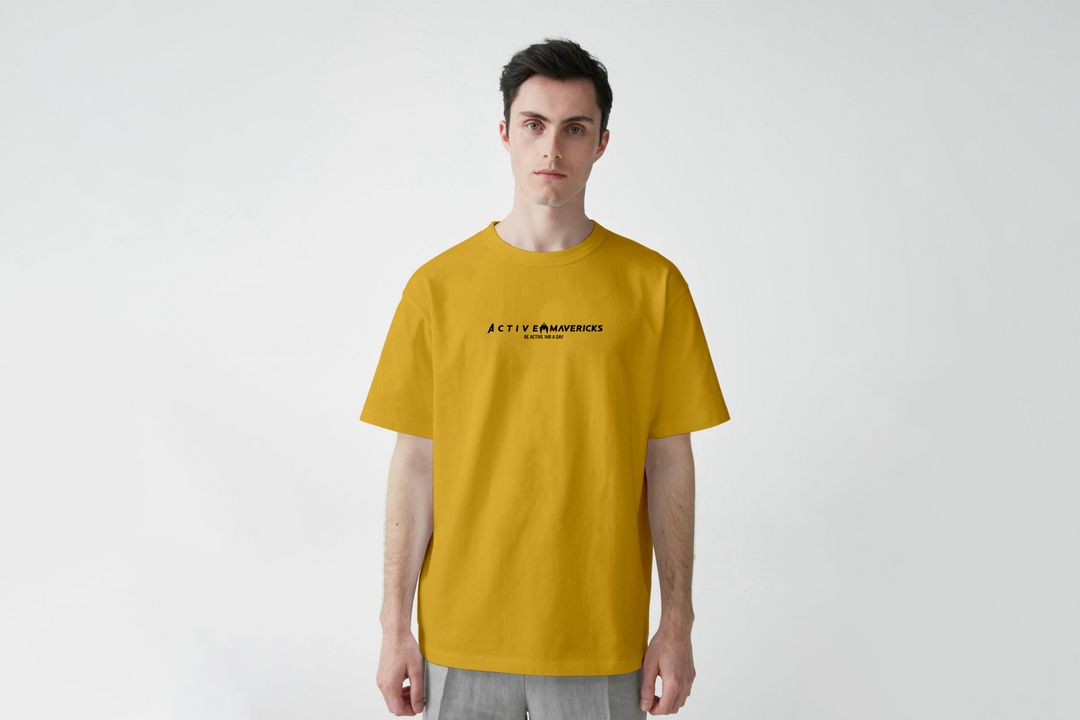 Gujarat Mavericks Unisex Golden Yellow Oversized Tee 240 GSM