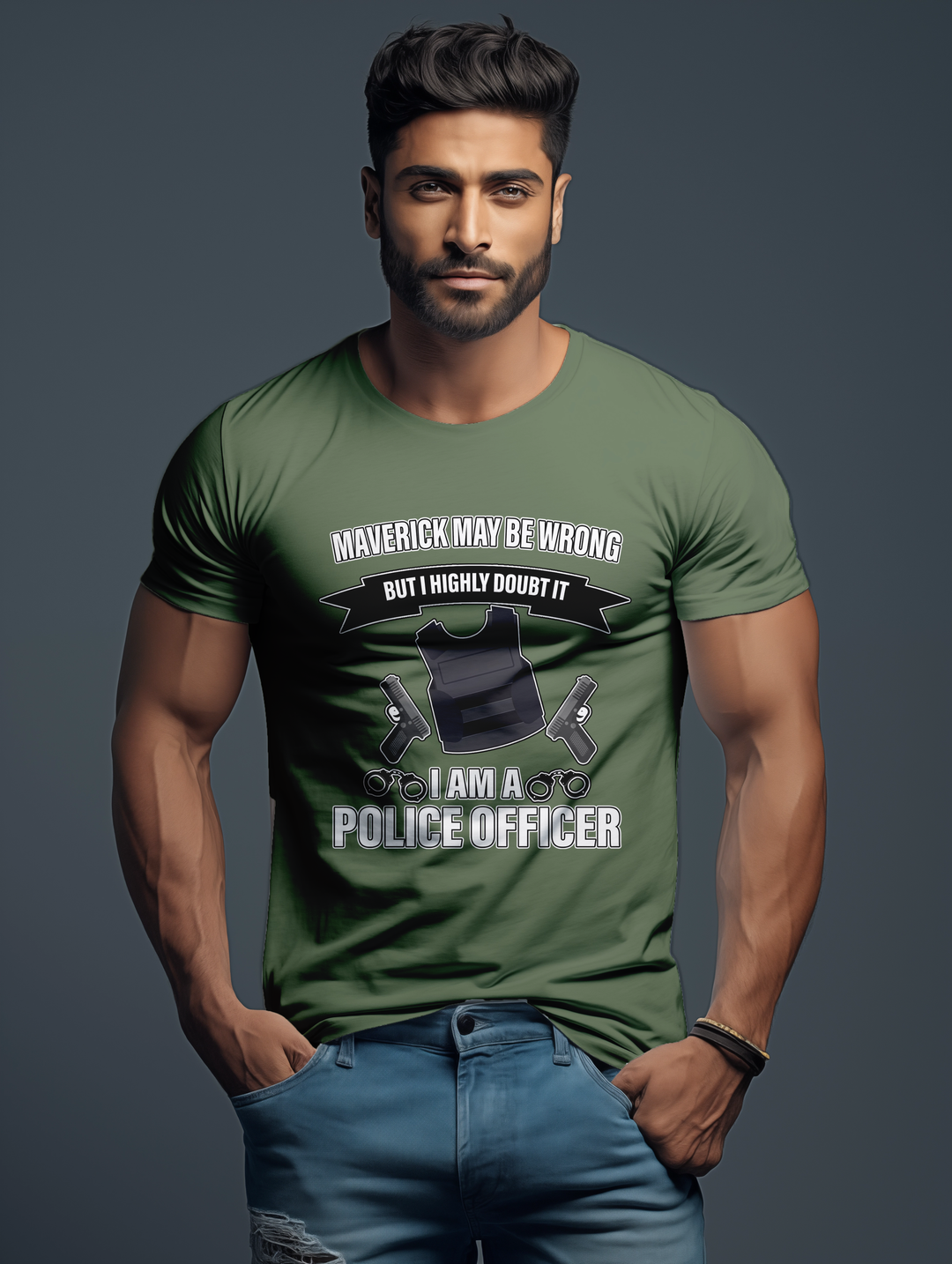 Men Maverick is a Police Officer tee