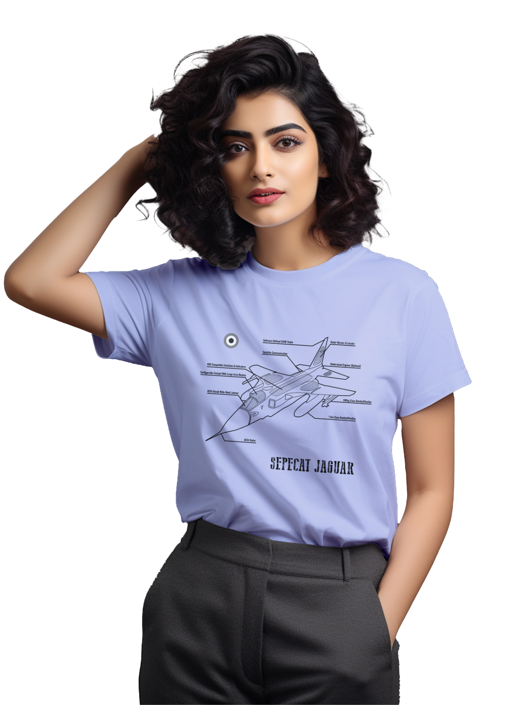 Women's Elegance in Flight with the SEPECAT Jaguar T-shirt