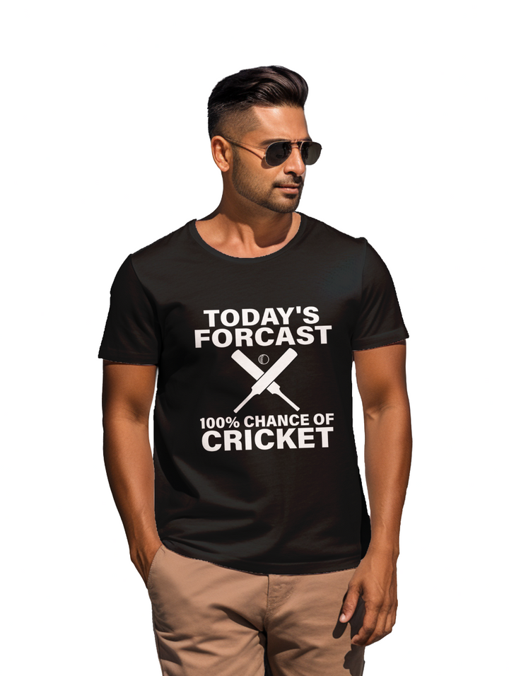 100% Chance of Cricket mens T-shirt