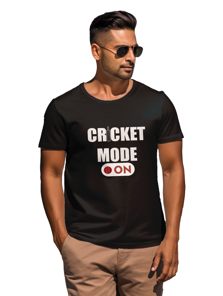 Mens Cricket Mode On T-shirt