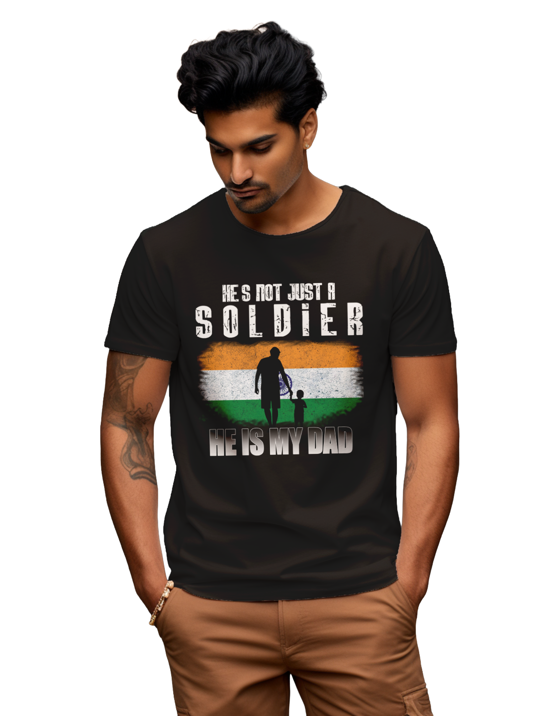 Mens He's not just a soldier he is my dad t-shirt