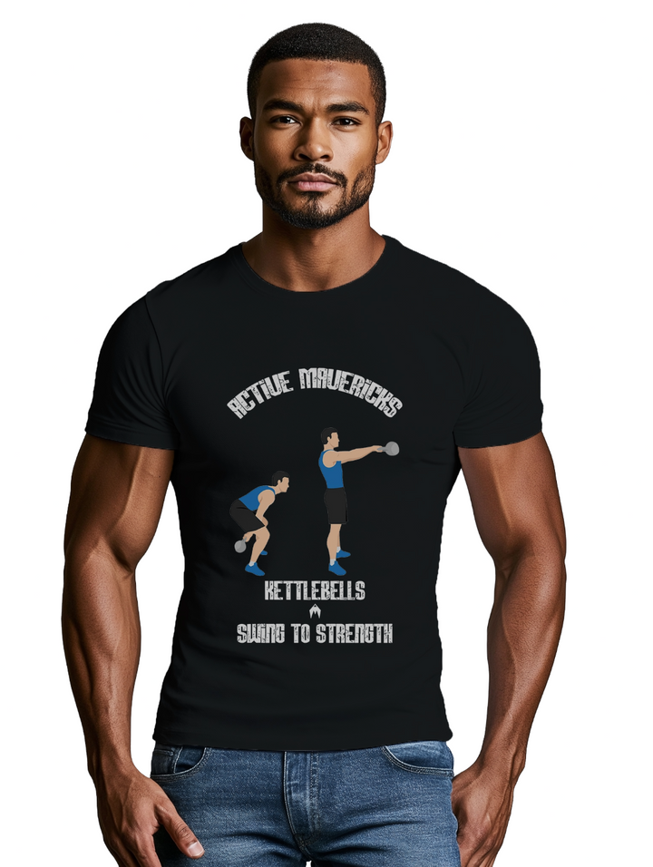 Mens kettlebells swing T-Shirt