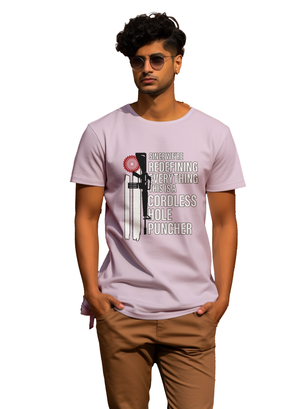 mens Cordless hole Puncher T-shirt