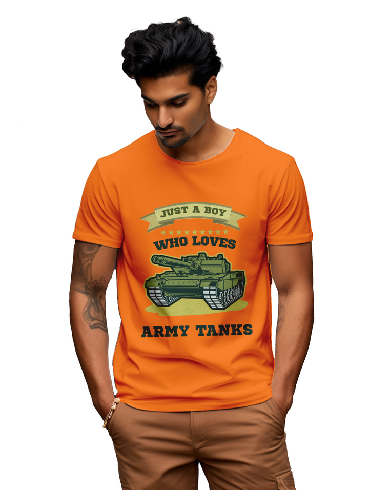 mens Just a boy who loves Army Tanks t-shirt