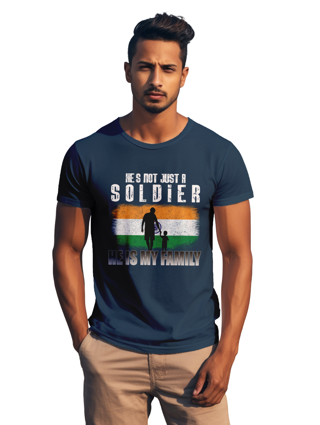Mens He's not just a soldier he is my family t-shirt