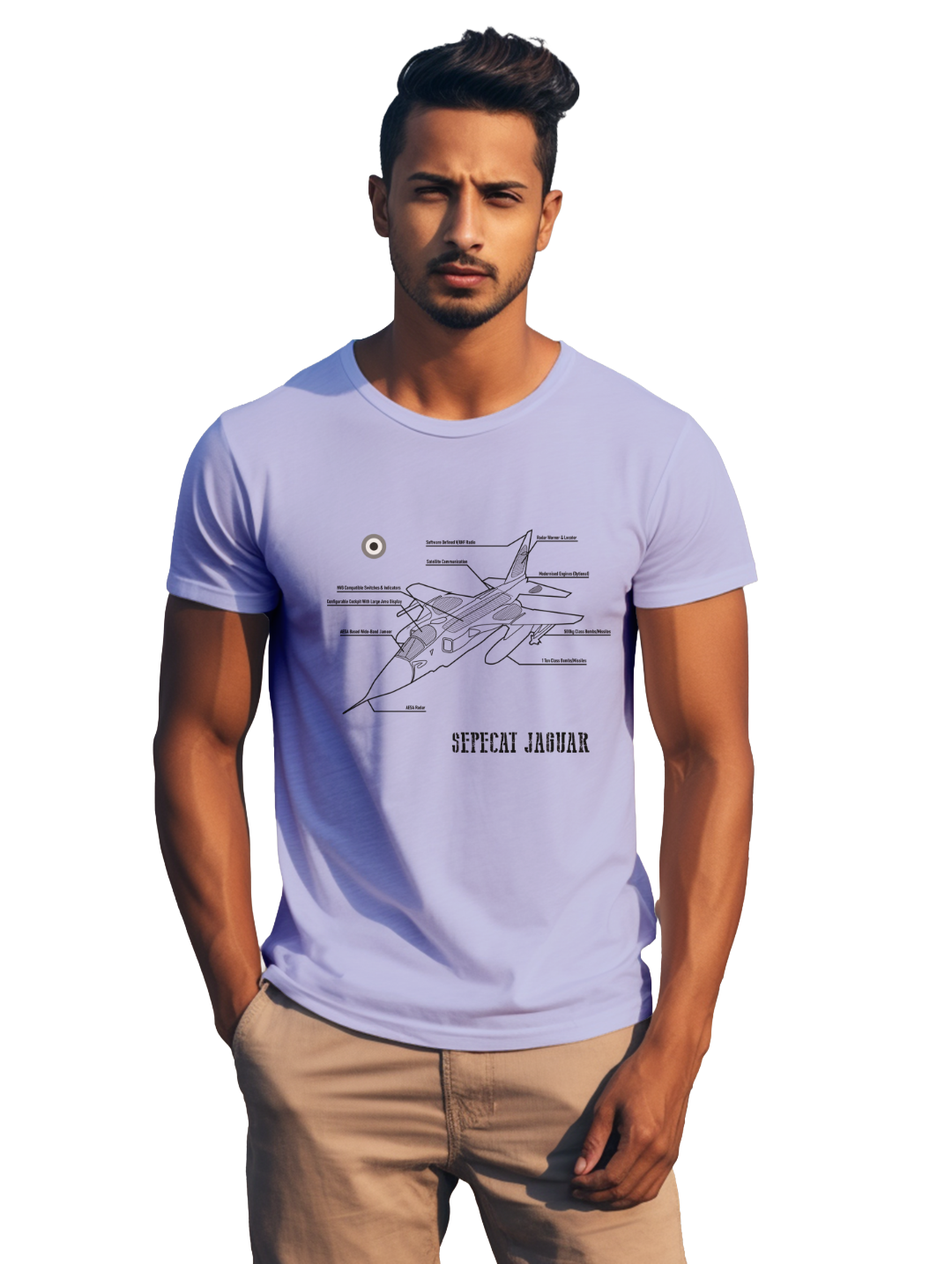 Men's Elegance in Flight with the SEPECAT Jaguar t-shirt