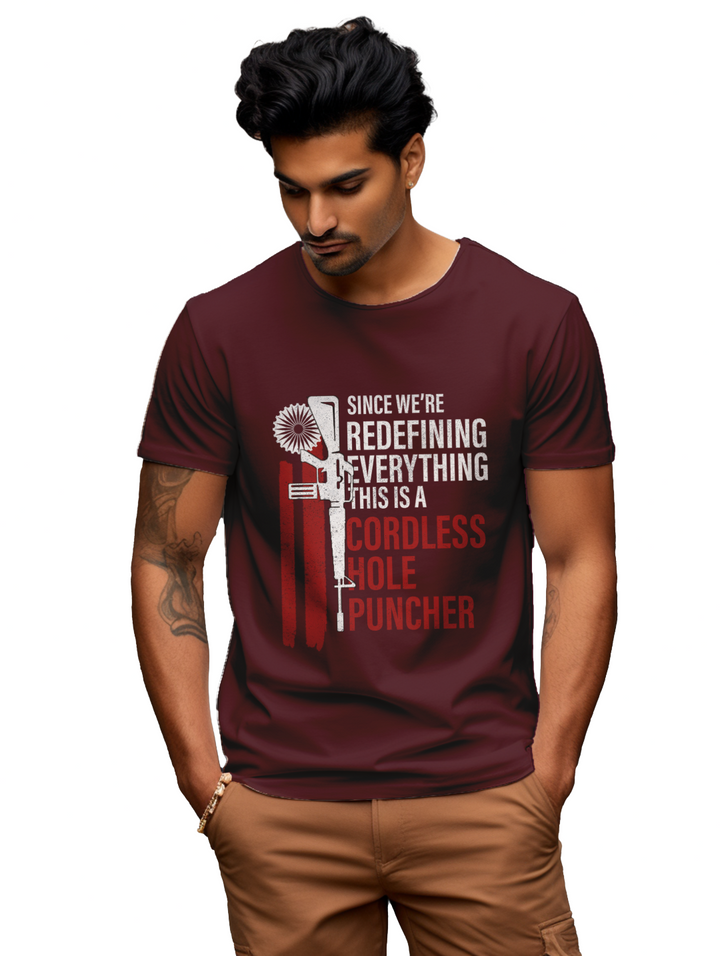 mens Cordless hole Puncher T-shirt