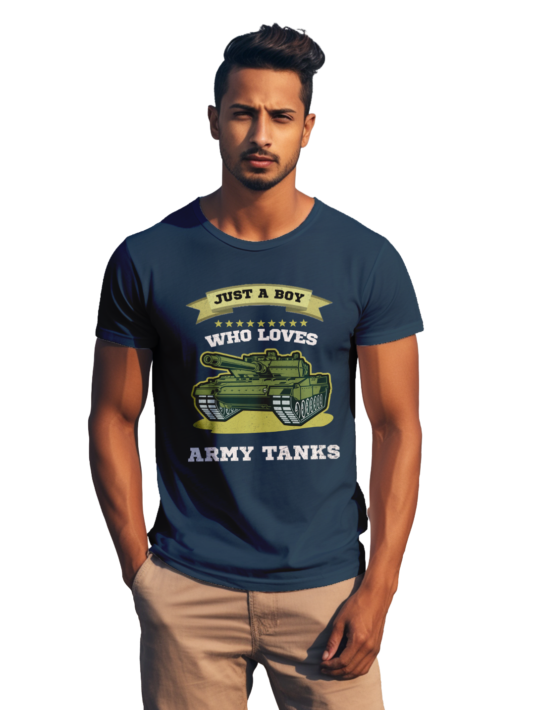 mens Just a boy who loves Army Tanks t-shirt