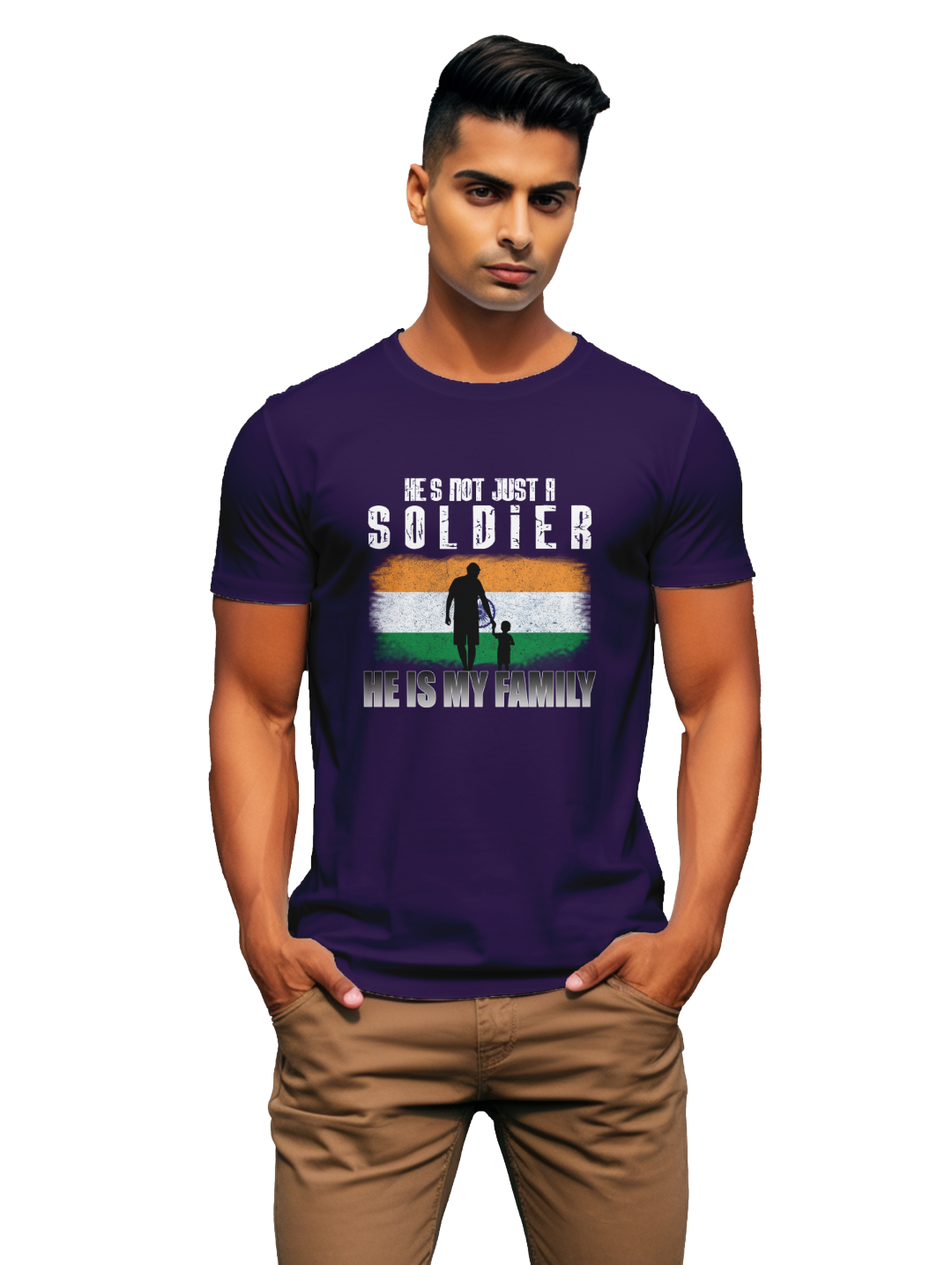 Mens He's not just a soldier he is my family t-shirt