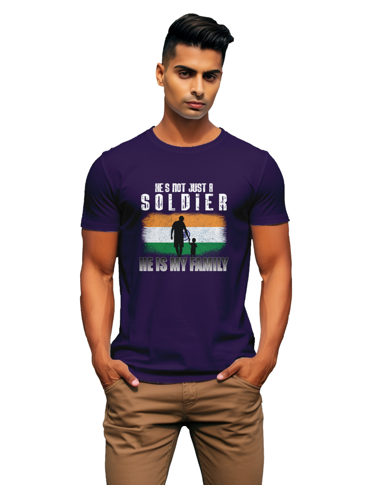 Mens He's not just a soldier he is my family t-shirt