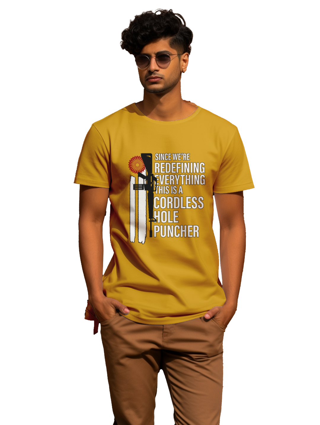 mens Cordless hole Puncher T-shirt