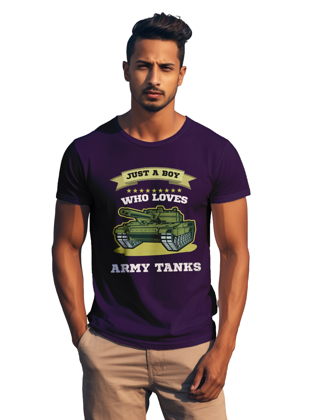 mens Just a boy who loves Army Tanks t-shirt