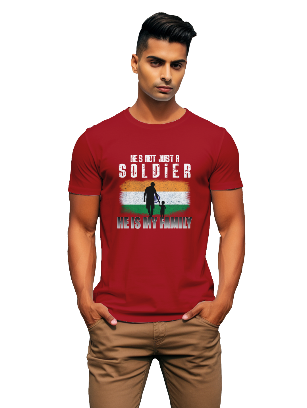 Mens He's not just a soldier he is my family t-shirt
