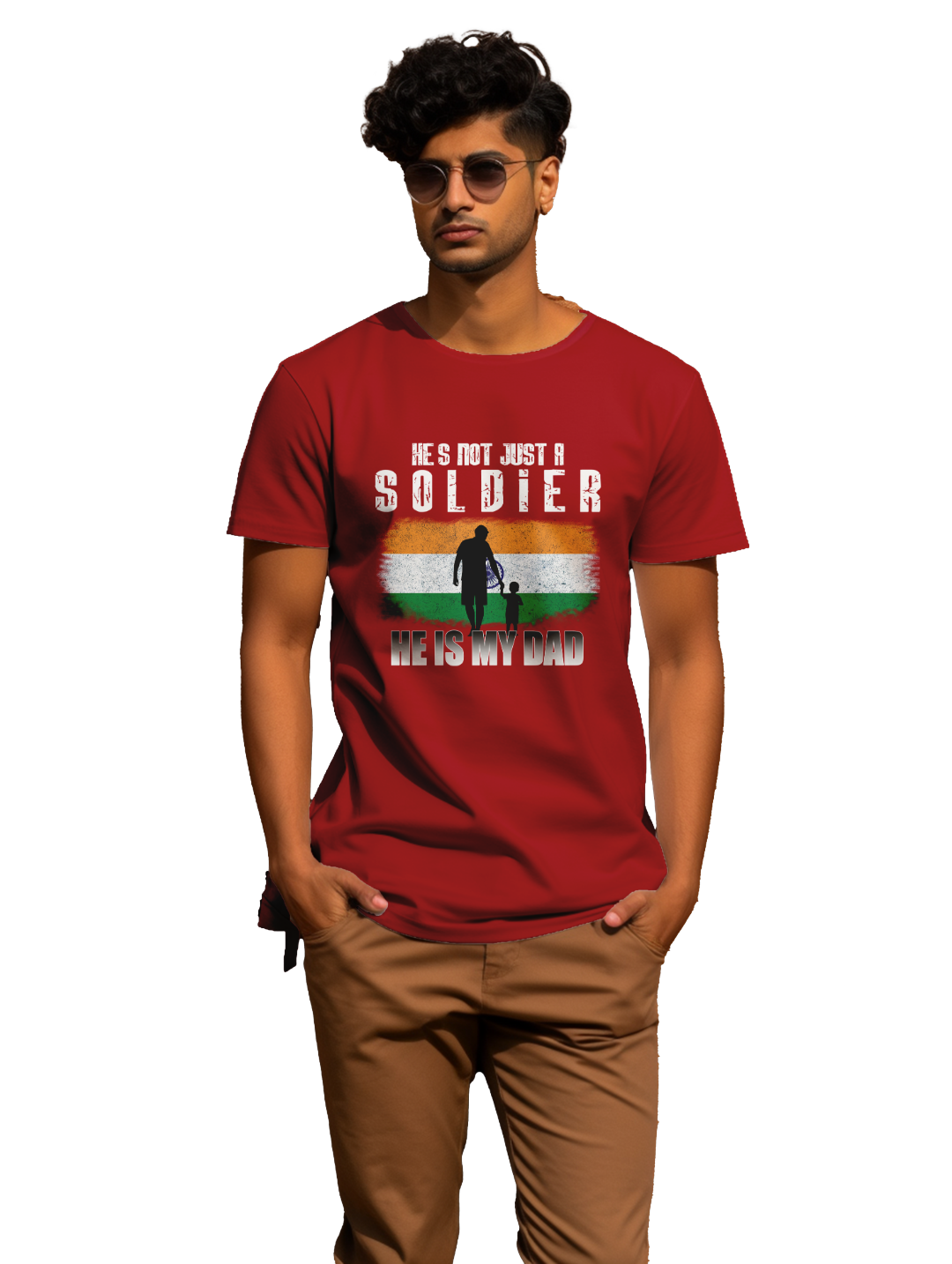 Mens He's not just a soldier he is my dad t-shirt