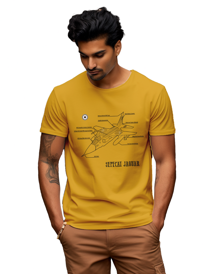 Men's Elegance in Flight with the SEPECAT Jaguar t-shirt