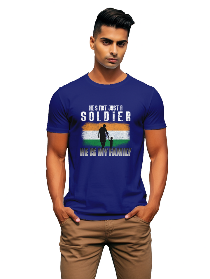 Mens He's not just a soldier he is my family t-shirt