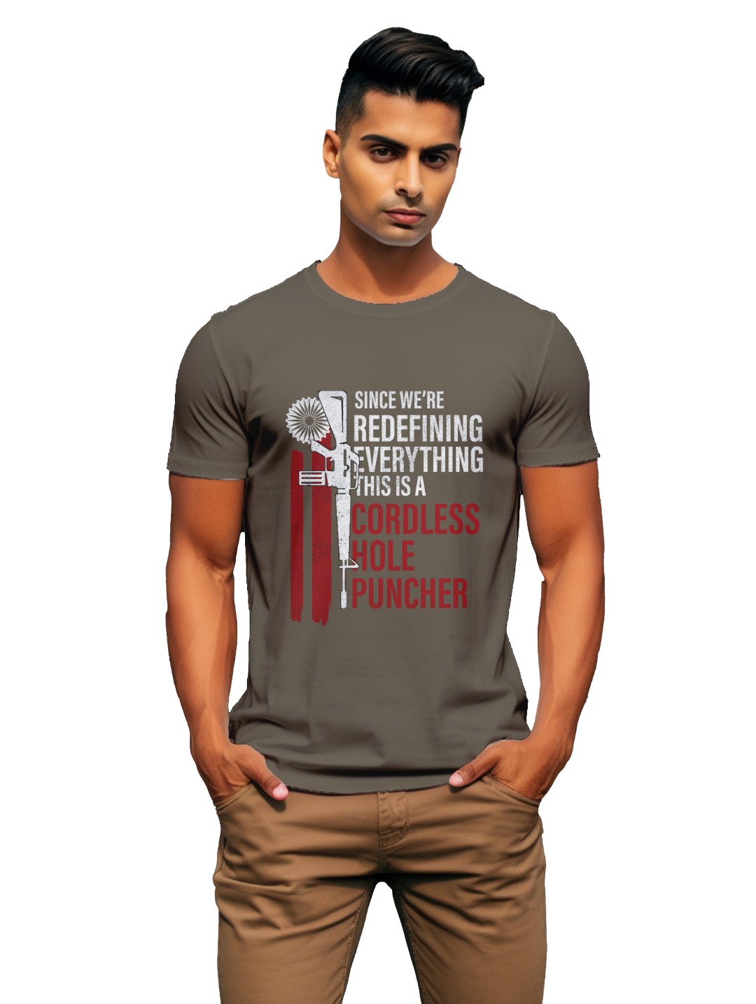mens Cordless hole Puncher T-shirt