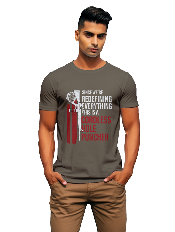 mens Cordless hole Puncher T-shirt