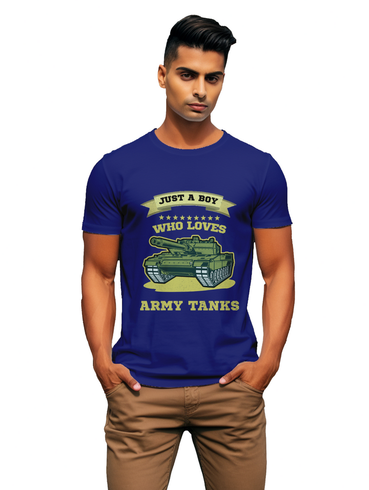 mens Just a boy who loves Army Tanks t-shirt