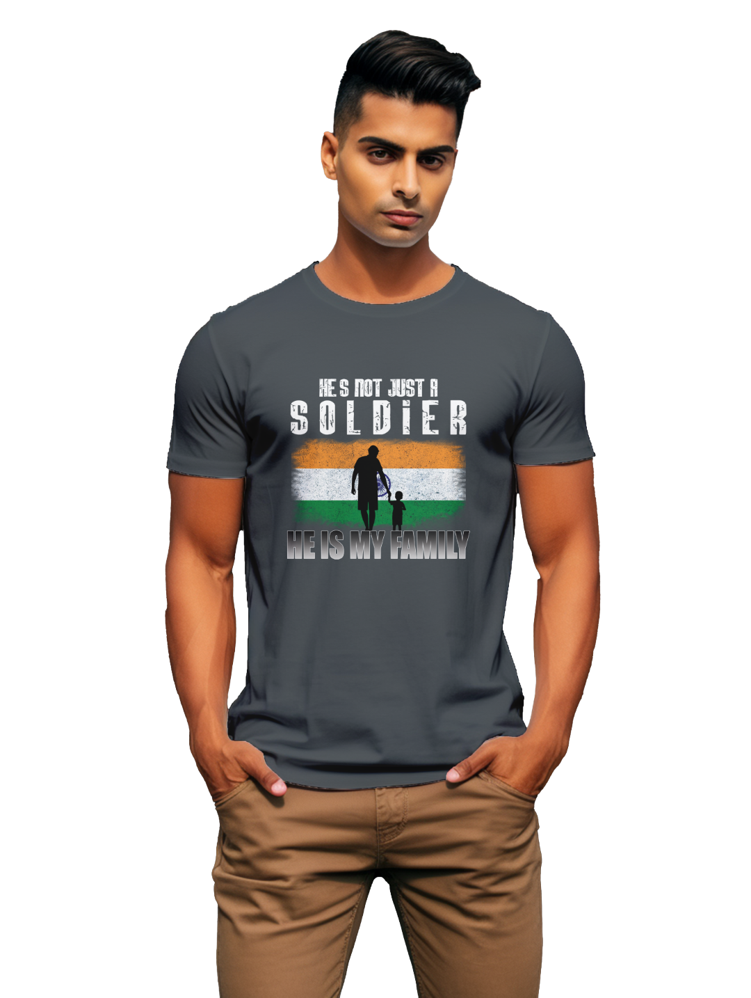 Mens He's not just a soldier he is my family t-shirt