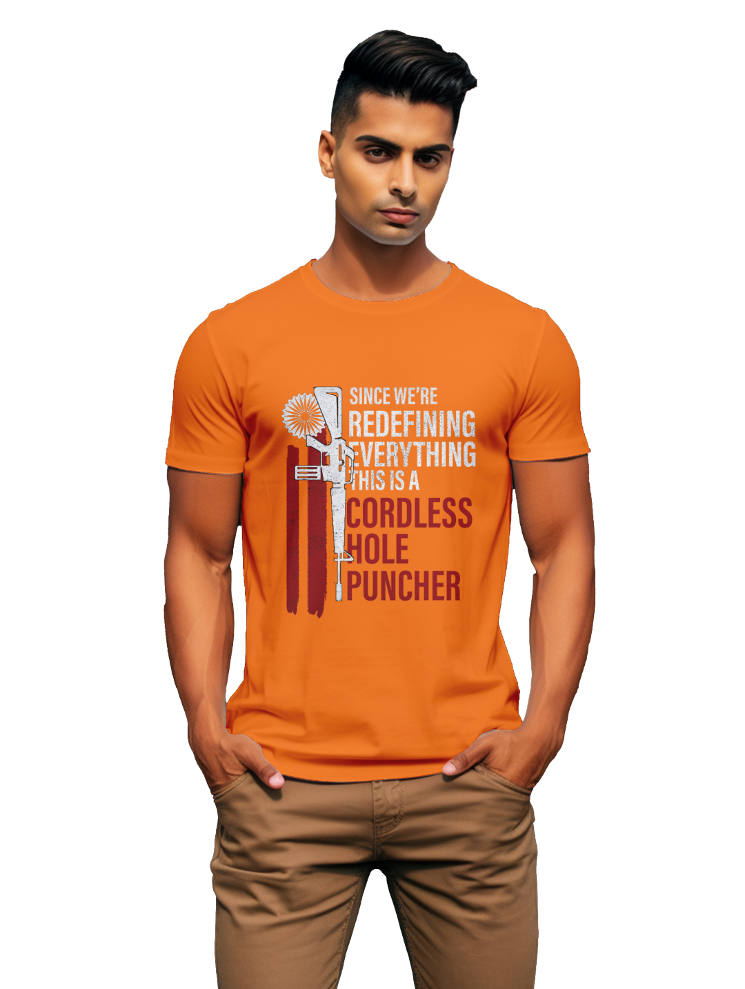 mens Cordless hole Puncher T-shirt