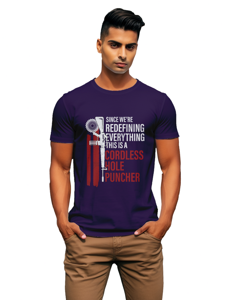 mens Cordless hole Puncher T-shirt