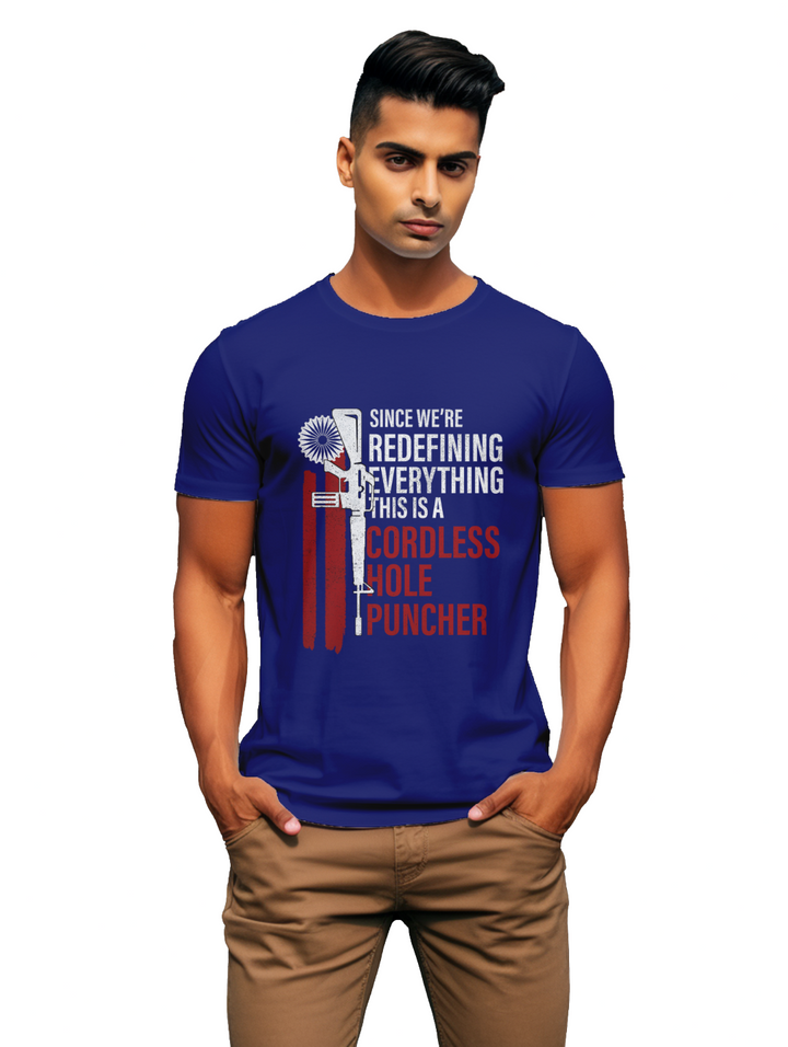 mens Cordless hole Puncher T-shirt