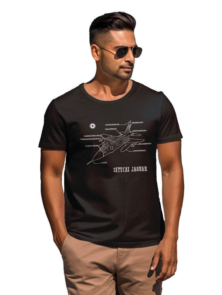Men's Elegance in Flight with the SEPECAT Jaguar t-shirt