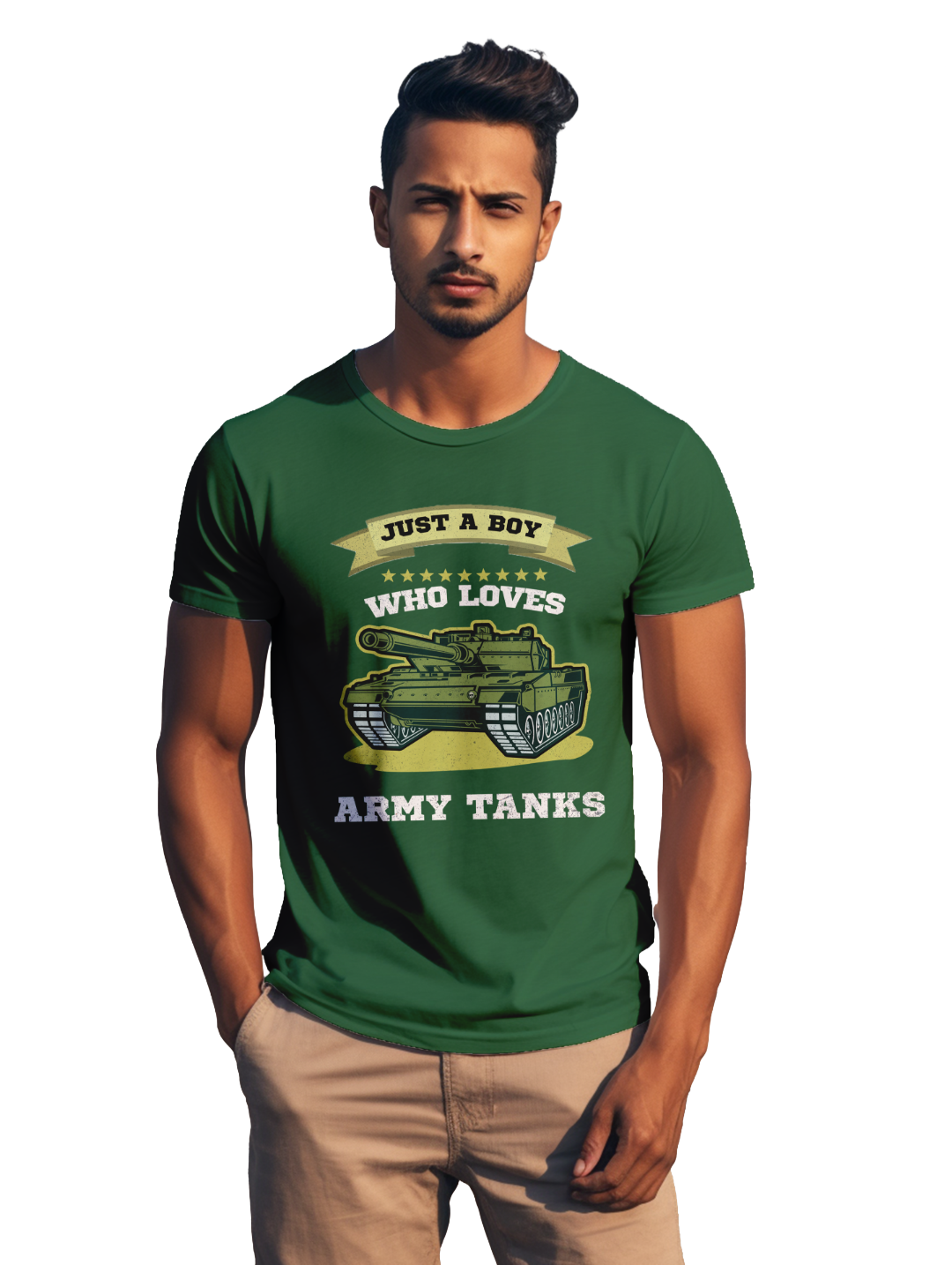 mens Just a boy who loves Army Tanks t-shirt