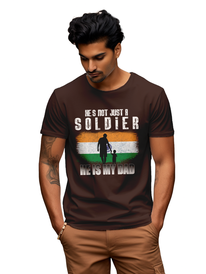 Mens He's not just a soldier he is my dad t-shirt
