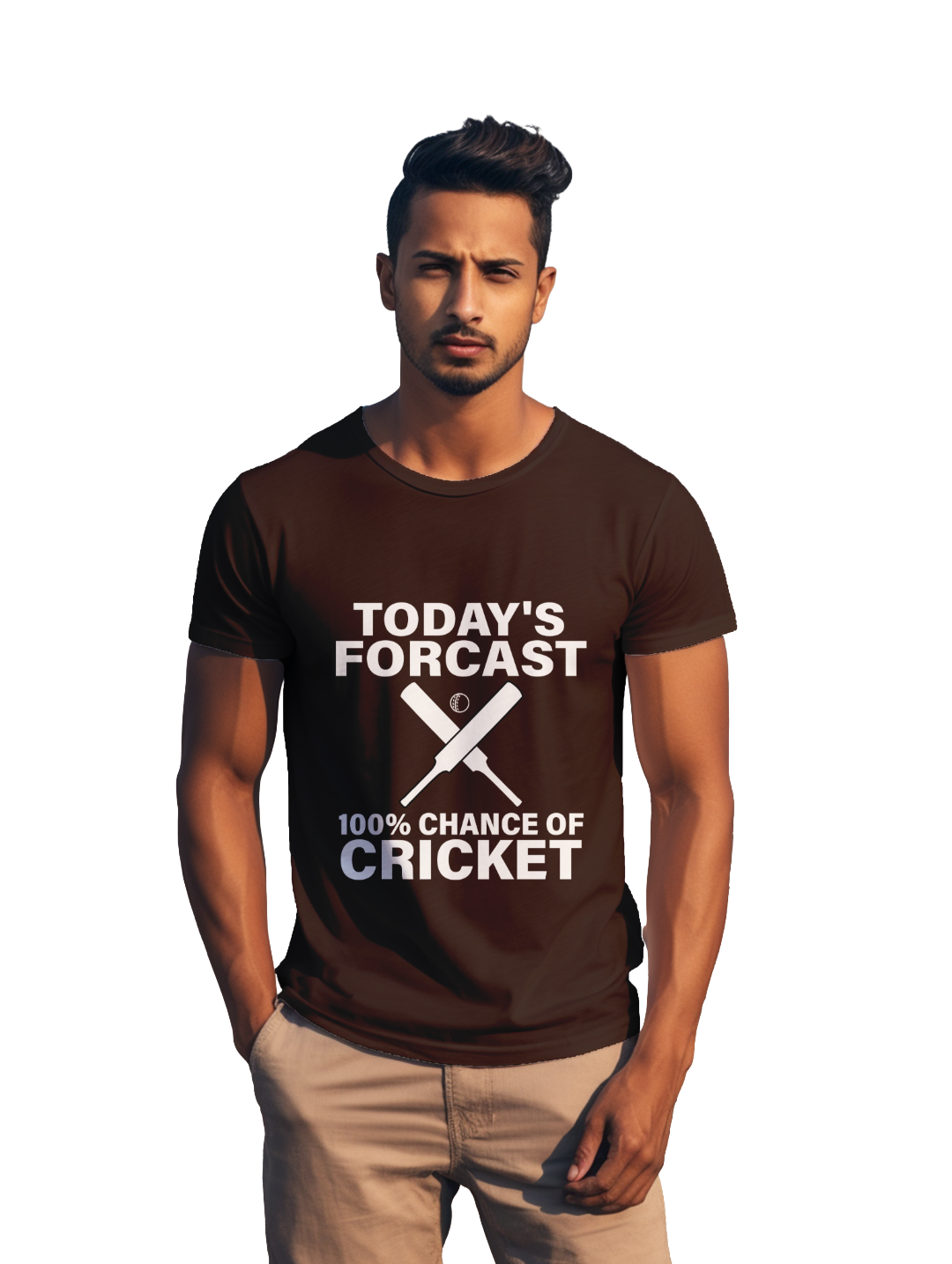100% Chance of Cricket mens T-shirt
