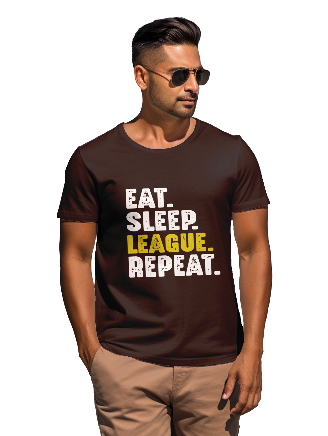 Eat Sleep League Repeat men's T-shirt