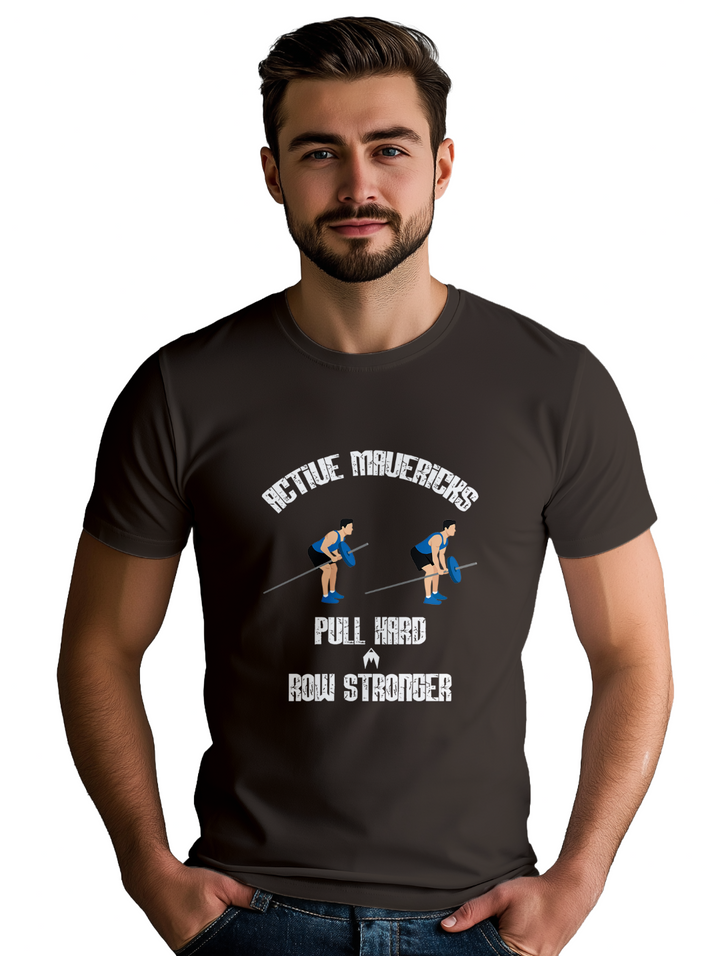 Mens PULL HARD, ROW STRONGER T-Shirt