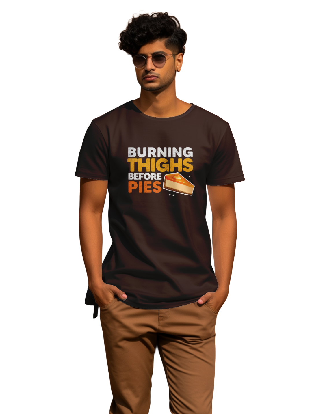 Mens Burning Thighs before Pies T-Shirt