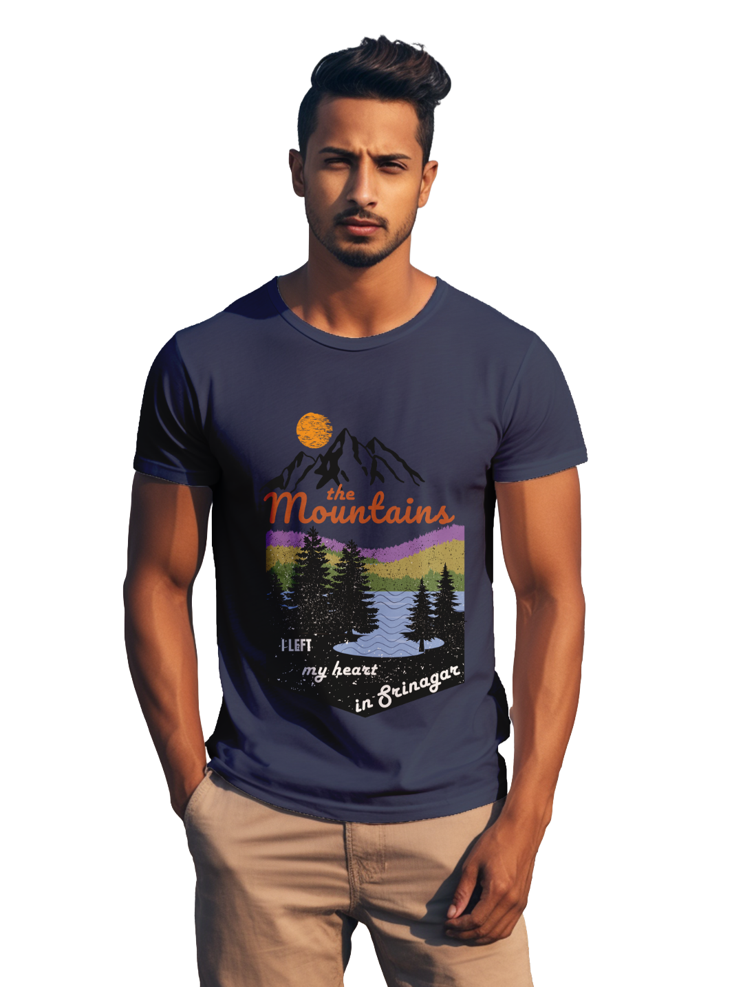 Mens  Left my heart in Srinagar T-Shirt
