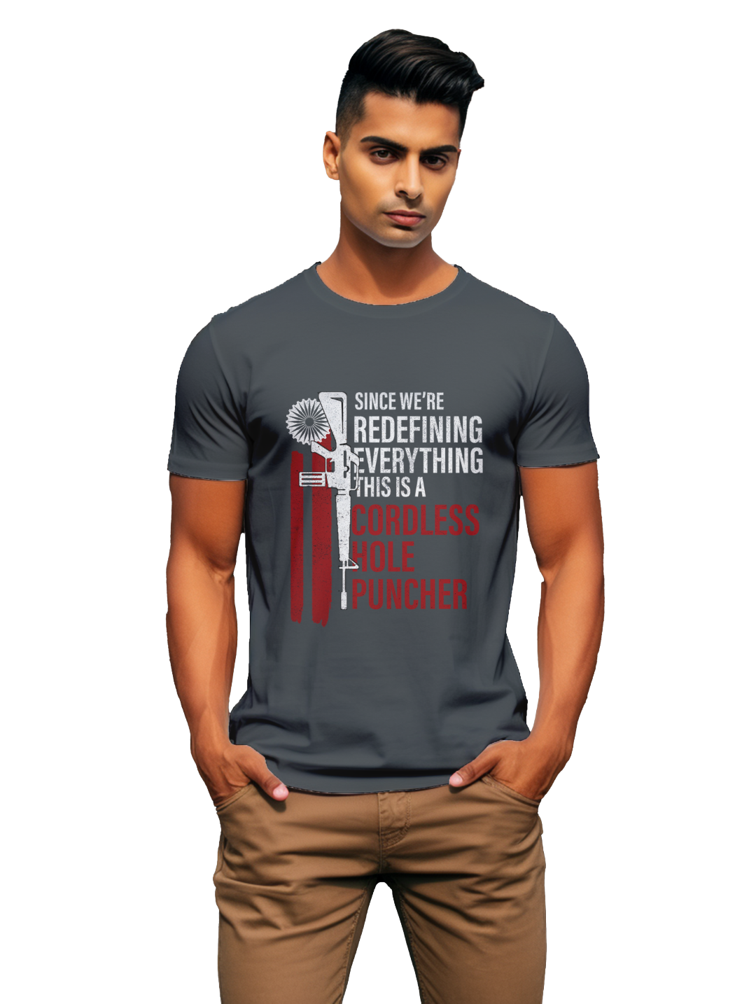 mens Cordless hole Puncher T-shirt