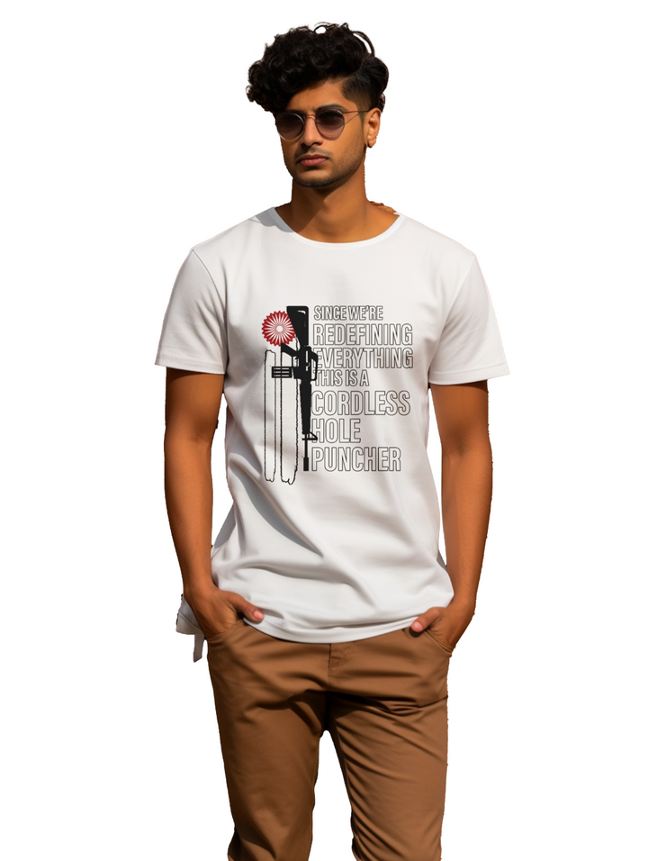 mens Cordless hole Puncher T-shirt