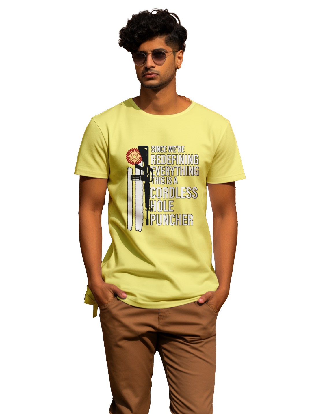 mens Cordless hole Puncher T-shirt