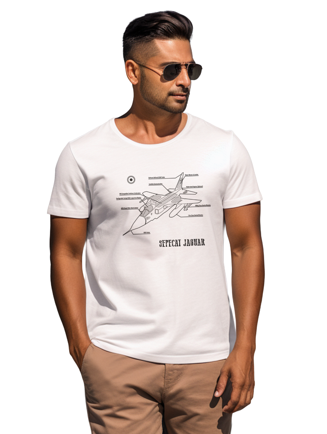 Men's Elegance in Flight with the SEPECAT Jaguar t-shirt