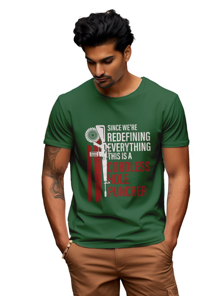 mens Cordless hole Puncher T-shirt