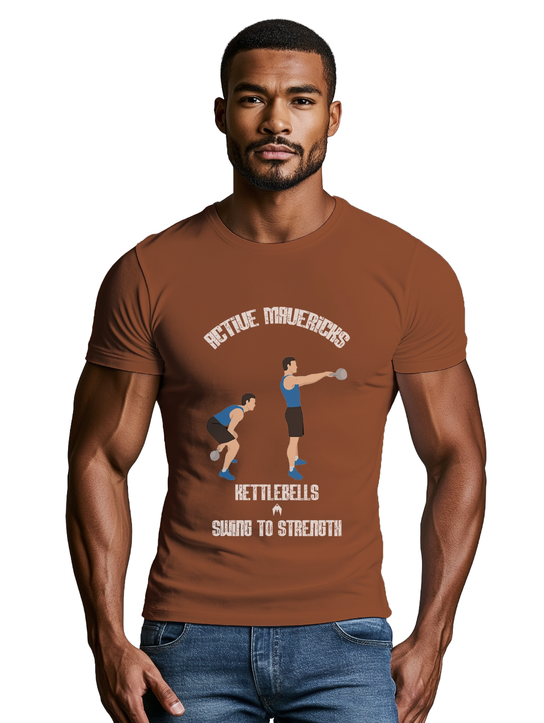 Mens kettlebells swing T-Shirt