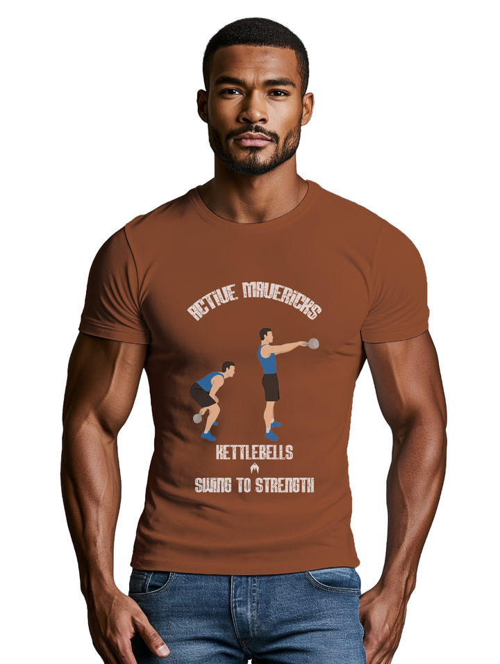 Mens kettlebells swing T-Shirt