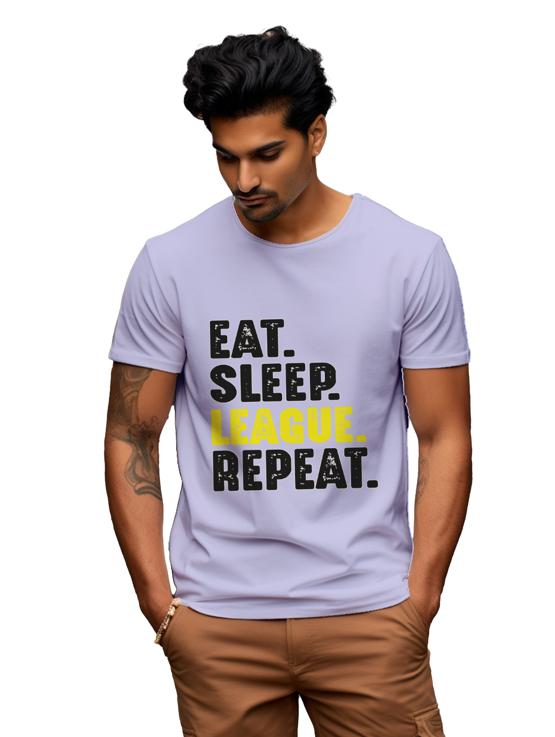 Eat Sleep League Repeat men's T-shirt